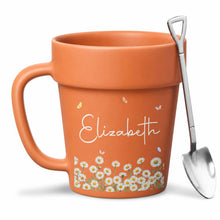 Load image into Gallery viewer, Personalized Ceramic Flower Pot Mug Custom Name Gift for Mom