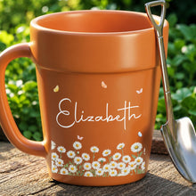 Load image into Gallery viewer, Personalized Ceramic Flower Pot Mug Custom Name Gift for Mom