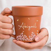 Load image into Gallery viewer, Personalized Ceramic Flower Pot Mug Custom Name Gift for Mom