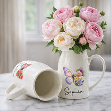 Load image into Gallery viewer, Personalized Butterfly Ceramic Flower Vase Custom Name Gift