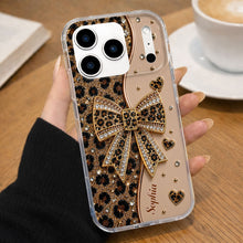 Load image into Gallery viewer, Personalized Leopard Print Clear Phone Case Custom Name Gift for Her
