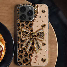 Load image into Gallery viewer, Personalized Leopard Print Clear Phone Case Custom Name Gift for Her