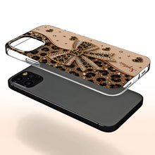 Load image into Gallery viewer, Personalized Leopard Print Clear Phone Case Custom Name Gift for Her