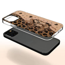 Load image into Gallery viewer, Personalized Clear Phone Case with Cowgirl Boots & Hat Glitter for Her