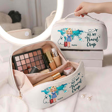 Load image into Gallery viewer, Personalized Faux Leather Makeup Bag Custom Name Gift for Women