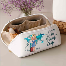 Load image into Gallery viewer, Personalized Faux Leather Makeup Bag Custom Name Gift for Women