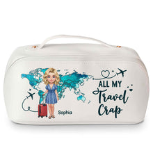 Load image into Gallery viewer, Personalized Faux Leather Makeup Bag Custom Name Gift for Women