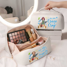 Load image into Gallery viewer, Personalized Faux Leather Makeup Bag Custom Name Travel Gift for Women