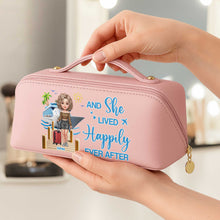 Load image into Gallery viewer, Personalized Faux Leather Makeup Bag Custom Name Travel Gift for Women