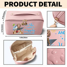 Load image into Gallery viewer, Personalized Faux Leather Makeup Bag Custom Name Travel Gift for Women