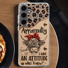 Load image into Gallery viewer, Personalized Clear Phone Case with Highland Cow Design for Her
