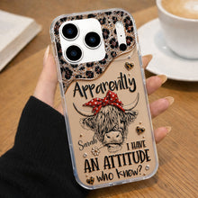 Load image into Gallery viewer, Personalized Clear Phone Case with Highland Cow Design for Her