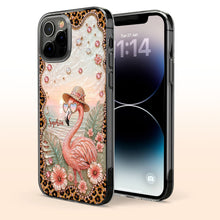 Load image into Gallery viewer, Personalized Clear Phone Case with Flamingo & Leopard Print for Her