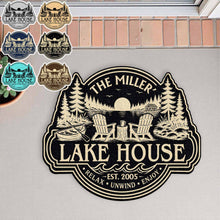 Load image into Gallery viewer, Personalized Custom Shaped Doormat for Lake House Decor