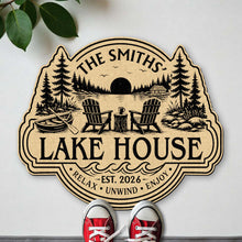 Load image into Gallery viewer, Personalized Custom Shaped Doormat for Lake House Decor
