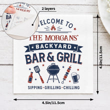 Load image into Gallery viewer, Personalized Cocktail Napkins Custom BBQ Theme Family Gift