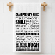 Load image into Gallery viewer, Personalized Kitchen Towel Grandparent's Rules Gift for Family