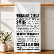 Load image into Gallery viewer, Personalized Kitchen Towel Grandparent's Rules Gift for Family