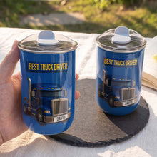 Load image into Gallery viewer, Personalized Blue Semi Truck Tumbler Custom Name Gift for Dad