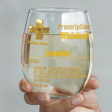 Load image into Gallery viewer, Personalized Stemless Wine Glass Custom Name Gift for Dad