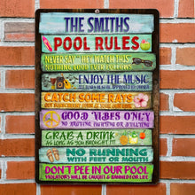 Load image into Gallery viewer, Personalized Metal Sign Custom Family Rules Patio Decor