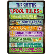 Load image into Gallery viewer, Personalized Metal Sign Custom Family Rules Patio Decor