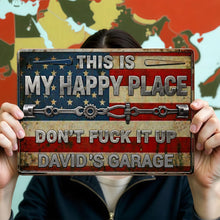 Load image into Gallery viewer, Personalized Metal Sign Custom Name American Flag Gift for Dad