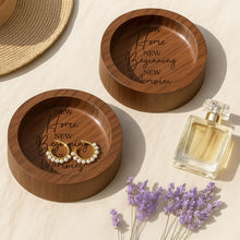 Load image into Gallery viewer, Personalized Round Wood Ring Dish Custom Name Gift for New Home