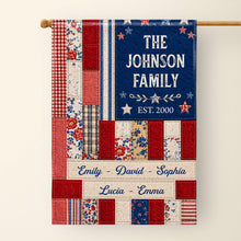 Load image into Gallery viewer, Personalized Double-Sided Garden Flag Custom Family Name 4th of July Gift