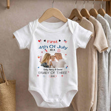 Load image into Gallery viewer, Personalized 4th of July Baby Onesie Custom Photo Gift for Family