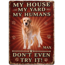 Load image into Gallery viewer, Personalized Dog Paw Metal Sign Custom Name Gift for Dog Lovers