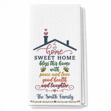 Load image into Gallery viewer, Personalized Home Sweet Home Kitchen Towel Gift for Family