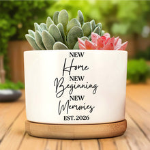 Load image into Gallery viewer, Personalized Ceramic Plant Pot Custom Year Gift for New Home