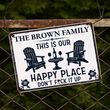 Load image into Gallery viewer, Personalized Metal Sign Custom Family Name Happy Place Gift