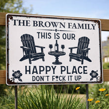 Load image into Gallery viewer, Personalized Metal Sign Custom Family Name Happy Place Gift