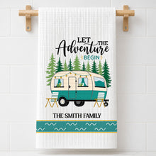 Load image into Gallery viewer, Personalized Family Camper Kitchen Towel Custom Name Gift