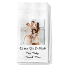 Load image into Gallery viewer, Personalized Family Kitchen Towel Custom Photo Gift for Mom