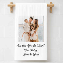 Load image into Gallery viewer, Personalized Family Kitchen Towel Custom Photo Gift for Mom