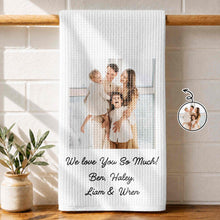 Load image into Gallery viewer, Personalized Family Kitchen Towel Custom Photo Gift for Mom