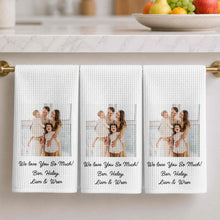 Load image into Gallery viewer, Personalized Family Kitchen Towel Custom Photo Gift for Mom