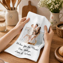Load image into Gallery viewer, Personalized Family Kitchen Towel Custom Photo Gift for Mom