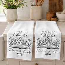 Load image into Gallery viewer, Personalized Kitchen Towel Custom Name Floral New Home Gift