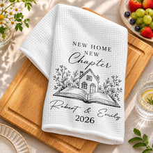 Load image into Gallery viewer, Personalized Kitchen Towel Custom Name Floral New Home Gift