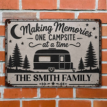 Load image into Gallery viewer, Personalized Metal Sign for Camping Lovers Custom Family Gift