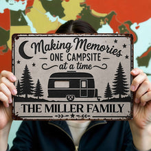 Load image into Gallery viewer, Personalized Metal Sign for Camping Lovers Custom Family Gift