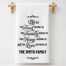 Load image into Gallery viewer, Personalized Family Name Kitchen Towel Blessing Gift