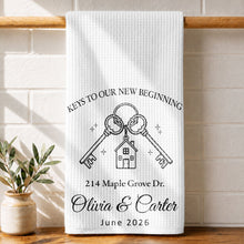 Load image into Gallery viewer, Custom Photo Kitchen Towel Key Chain Gift for Couples