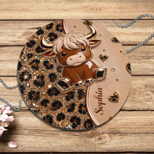 Load image into Gallery viewer, Personalized Highland Cow Metal Sign Custom Name Gift for Farm Lovers