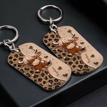 Load image into Gallery viewer, Personalized Highland Cow Stainless Steel Keychain Gift for Her