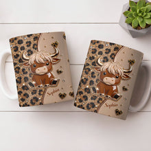 Load image into Gallery viewer, Personalized Cute Baby Highland Cow Mug Custom Name Gift for Cow Lovers